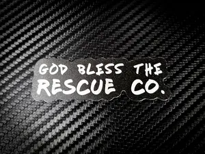 God bless the rescue co (two decals 3")  Sticker