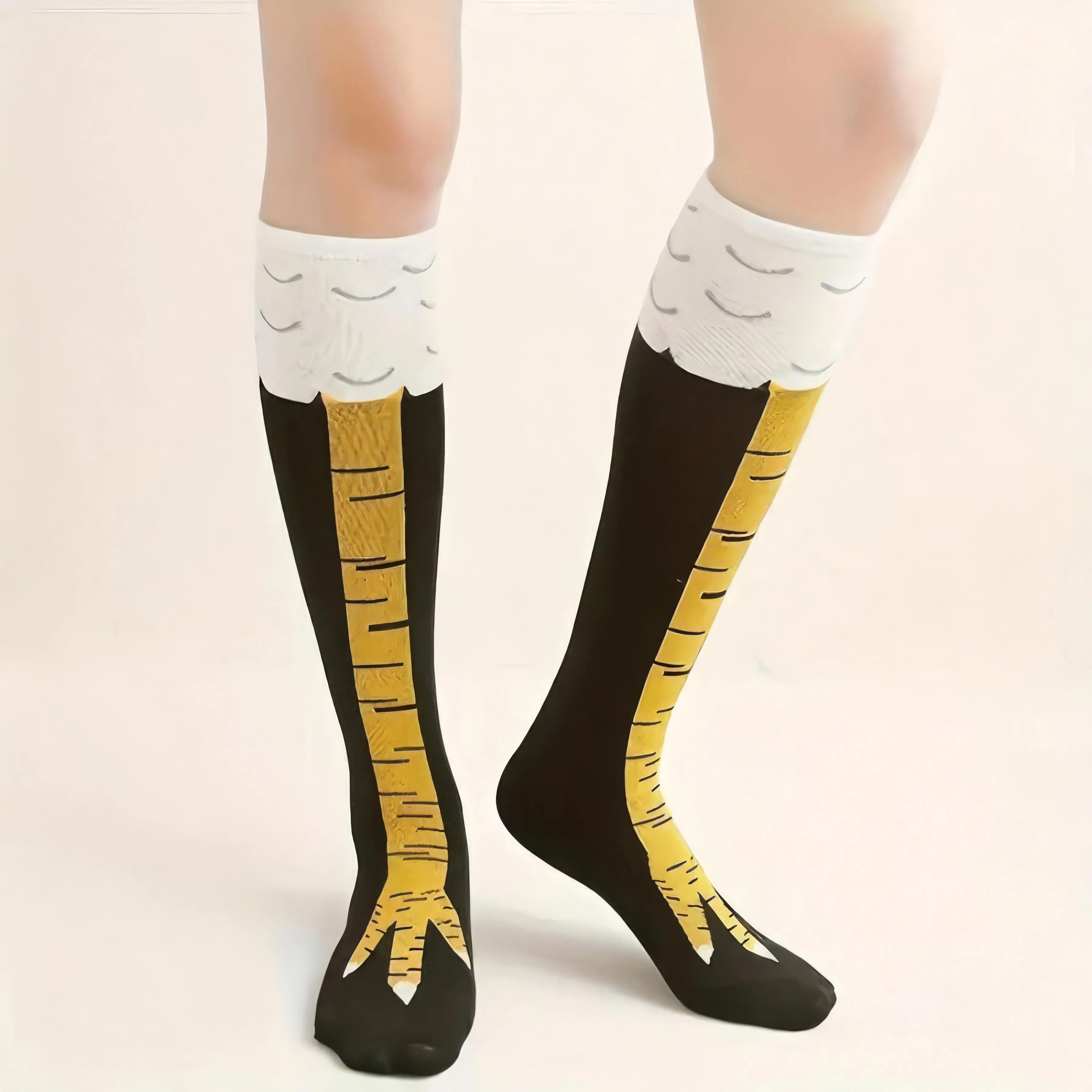 Women's Fantasy Chicken Claw Socks, Casual Split-Toe Design, Knitted Polyester Novelty Gift for Easter & Chinese New Year, 2-9 Pairs