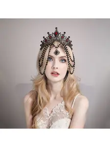 Virgin Halo Crown Tiara Lolita Retro Handmade Halloween Cos Dark Gothic Crown Styling Hair Accessories Elegant Crown Design