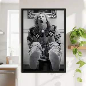 Funny Bathroom Wall Art Movie Poster Print, Humorous Dumb Movie Style Canvas Painting, Unique Bathroom Decor Gift for Him