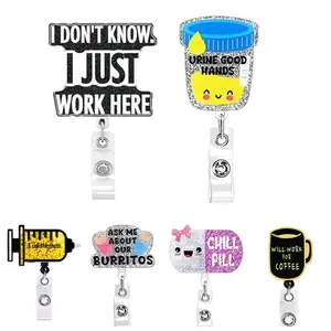 None Funny Badge Reel for Work | Unique Design | Retractable Cord | ID Holder