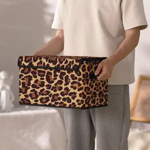 Leopard Print with Handles, Bedroom Closet Organizer, Bed Underneath Storage for Clothes Blankets Sheets Toys, Bed Sheets Organizers, Clothes Storage Organiser