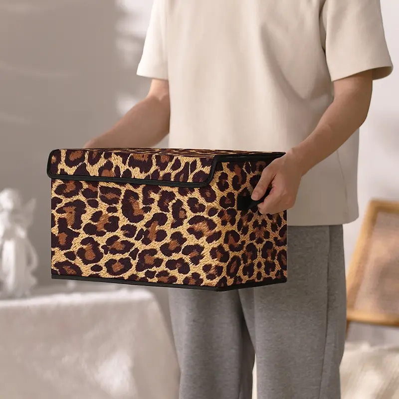 Leopard Print with Handles, Bedroom Closet Organizer, Bed Underneath Storage for Clothes Blankets Sheets Toys, Bed Sheets Organizers, Clothes Storage Organiser, Bedding Set Organizer, Home Storage Organizer, Household Organiser