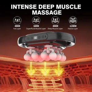 FEETLIST New 12-Head Massage Gun with 3 Modes & 30 Intensity Levels Deep Tissue Relief for Neck Shoulders Back & Legs Ideal Gift for Men Women & Parents