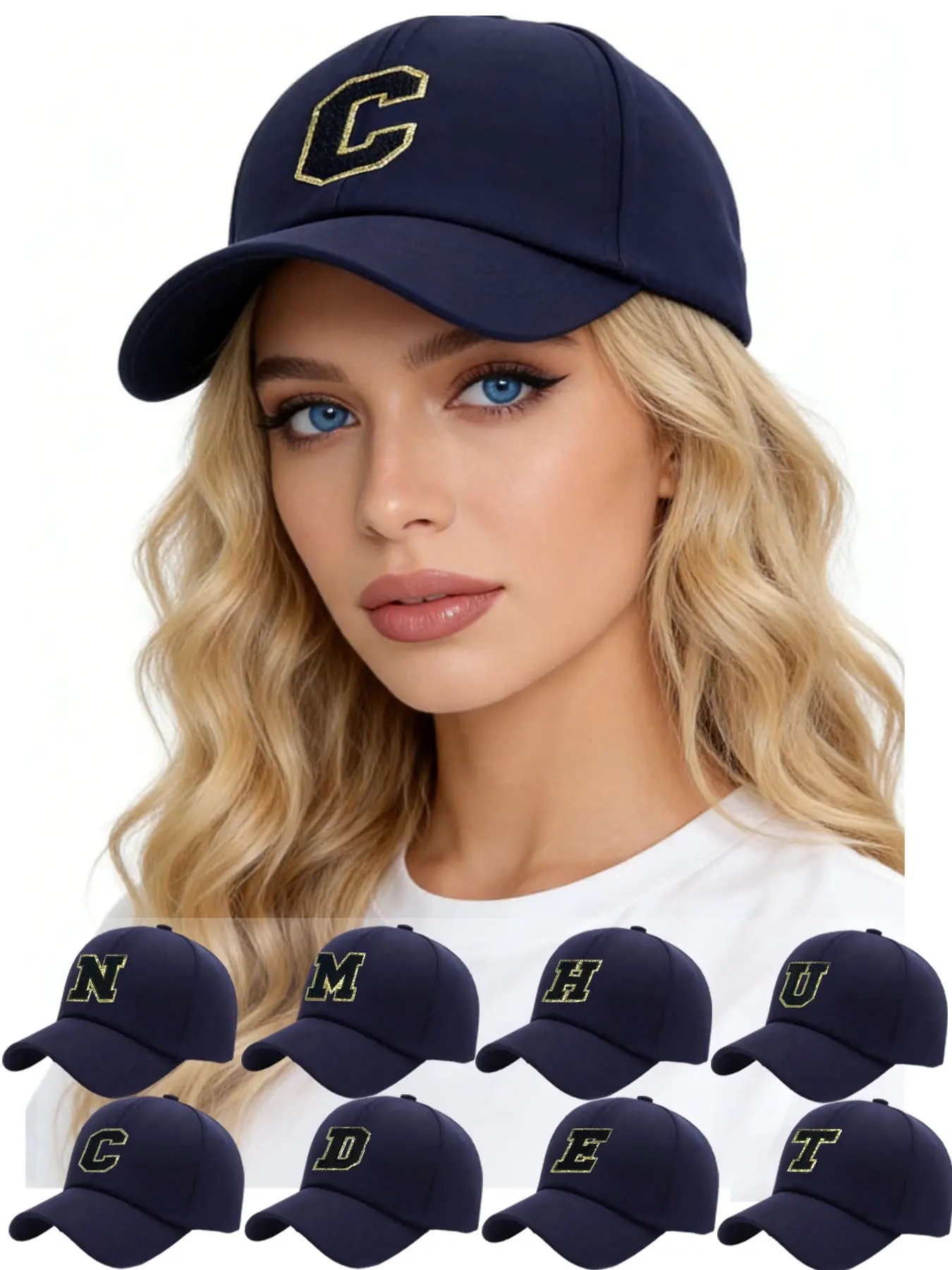 Unisex Adjustable Letter Embroidered Baseball Hat, Casual Slim-Fitting Streetwear Cap, Custom Initial Trendy Dad Hat for All Seasons, Casual Sports Hat