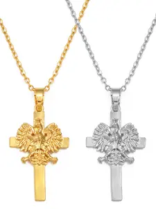 1pc Poland Eagle and Cross Pendant Necklaces for Women Girls, Polska Poles Jewelry, Exquisite Jewelry Gift, High End Necklace