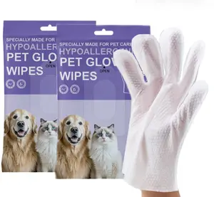 WhiteBear Cleaning Deodorizing Glove Wipes for Dogs & Cats, Vet Recommended Hypoallergenic Hydrating & Nourish Fur Pet Grooming Glove Wipes, Pet Bathing Wipes for Horse Coat Care,6pcs Coconut Scent