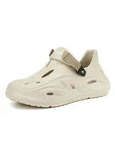 Men's Sporty Summer Hollow Out Clogs – Adjustable Strap Breathable EVA Slip-On Sandals, Lightweight Casual & Outdoor Shoes