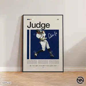 Aaron Judge Poster, Baseball Prints, Sports Poster, Baseball Player Gift, Baseball Wall Art, Sports Bedroom Posters