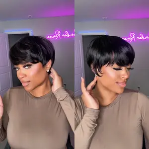 1-Year Warranty Wavytalk Throw On & Go Pixie Cut Wig Straight & Curly 100% Human Hair Silicone Grip Tabs Ultra Comfort Cotton Cap Hair Loss Friendly #SummerVibes