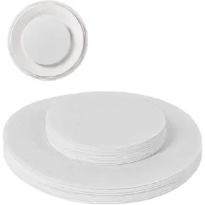 50 Pcs Plate Separators Storage, 9.8'' + 5.9'' - 2 Different Size Soft Felt Plate Dividers Round China Dish Storage Protectors Pads Dish Protectors Storage (White)
