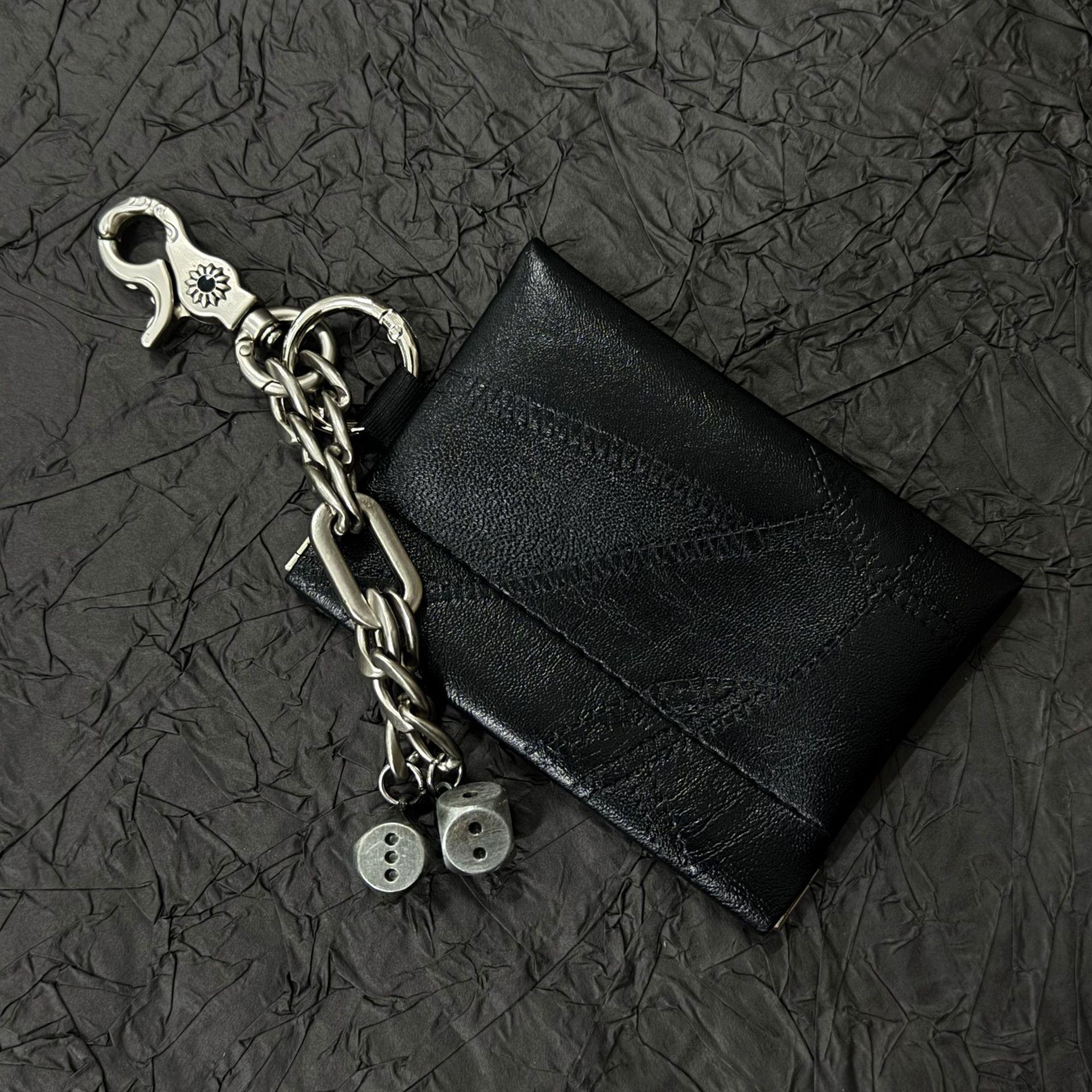 Vintage Small Coin Purse Keychain ID Card Holder Earbud Case Bag Retro Streetwear Hanging Ornament