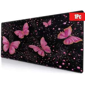 Diamond Butterfly Mouse Pad, Dreamy Elegant Easy Clean Non-Slip Multi-Size, Stylish Rubber Mouse Mat for Gaming and Office Use