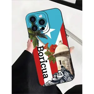 Puerto Rico - Themed Printed 2D Pattern Popular Creative High - End Beautiful And Fashionable Commuting Personality Style Suitable ,For IPhone17/IPhone17 Air/IPhone17 Pro/IPhone17 Pro Max/16 Pro Max/15 Pro Max/14 Pro Max/13 Pro Max/12 Pro Max/11 Pro Max