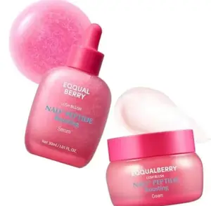 EQQUALBERRY NAD+ Peptide BoostingSmoothie Serum+Cream Set -Anti-AgingKorean Skin Care I Firming Serumwith 5Ceramides & Vegan Collagen for Wrinkles &Radiant Glow