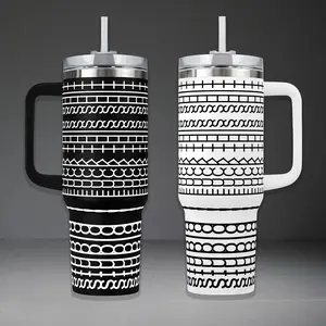 I'm Fine Hidden Message Tumbler 40oz With Handle Tumbler Top Carry Handle & Funny Hidden Message - Stainless Steel Travel Mug For Iced Coffee, Gym & Outdoor - Best Gag Gift For Coworker Men Women