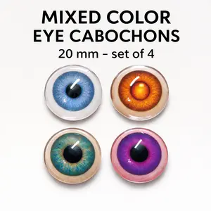 20 mm • Mixed Color Eye Cabochons • Assorted Set (4 Pieces)