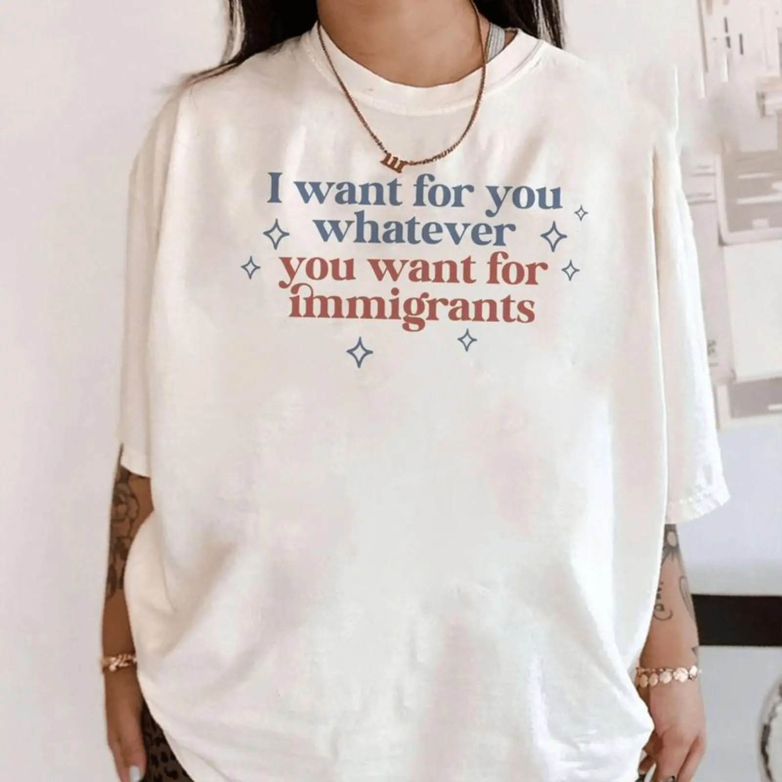 Immigrant Support Equality Graphic Tee |   Immigration Rights Positive Quote Streetwear Shirt Soft Prints