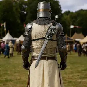 Single Piece Medieval Faux Leather Sword Frog, Vintage Medieval Sheath, Adjustable Dagger Holster for Role Playing Halloween Cosplay