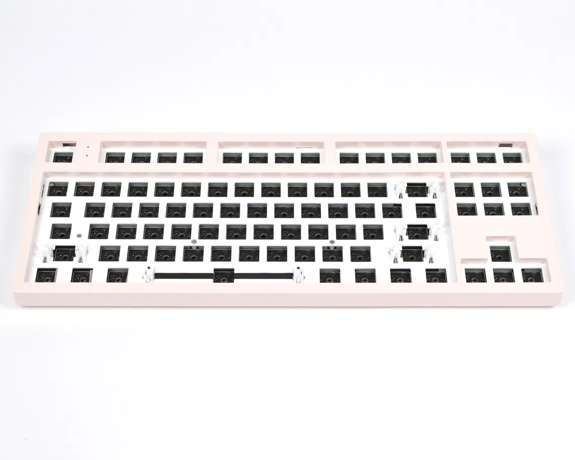 Basaltech MK870 87-Key 80% TKL Layout Modular DIY Mechanical Keyboard Kit for DIY Projects, Compact Design, 16.8M Colors RGB Light-Up LED Backlight, 5-Pin Hot-Swap Switch Sockets, 3 Jack Lights, Wired, Customizable for Greater Freedom of Movement, 87-Key