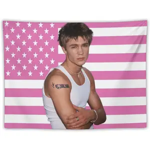 Flag Tapestry Chad Michael Star Flag Idol Music Fun Background Party Murray Decoration Bright Suitable Tapestry Art Prints Wall Painting Artworks Tapestries Hanging Picture Gift Bedroom Home Decor