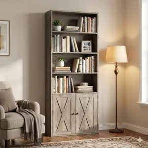 Walsunny 70 inch bookshelves / Bookcases, Floor Standing Display Storage Shelves, Tall Bookcase for Bedroom, Living Room, Office, Black/Brown/White