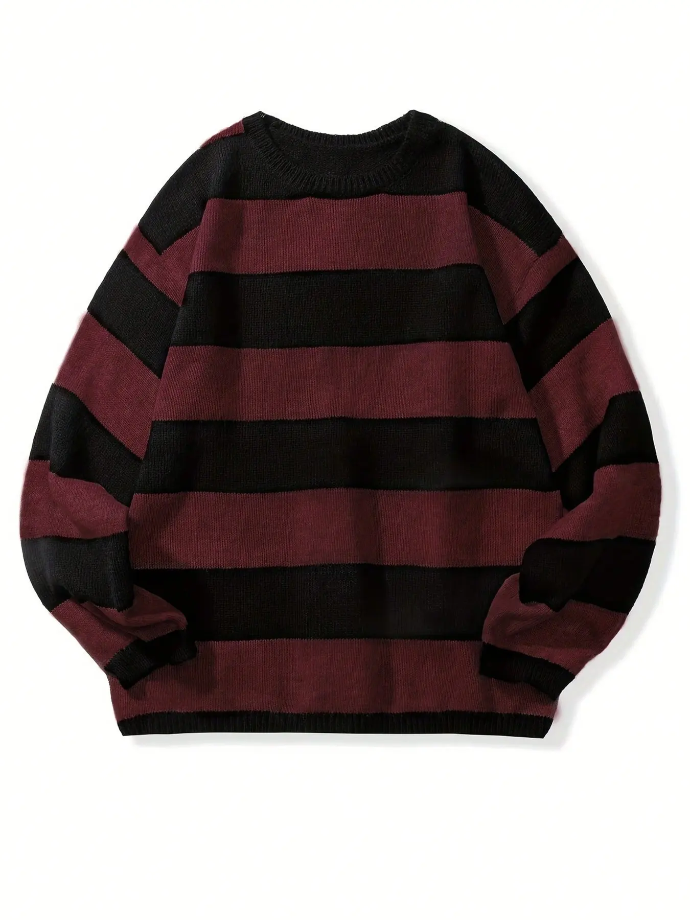 Autumn Winter New American Dark BF Style Loose Fit High School Teenager Sweater Couple Matching Striped Design for Men & Women, Thick, Menswear, Long Sleeve, Casual