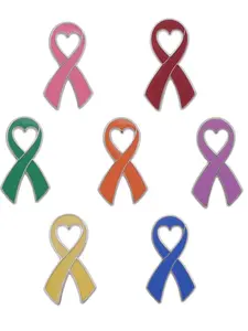 Ribbon Alloy Brooch Pin Jewelry, Aids Symbol Pins, Available in 1pcs/7pcs/lot, Stylish Accessory for Any Occasion, Durable Metal Pins