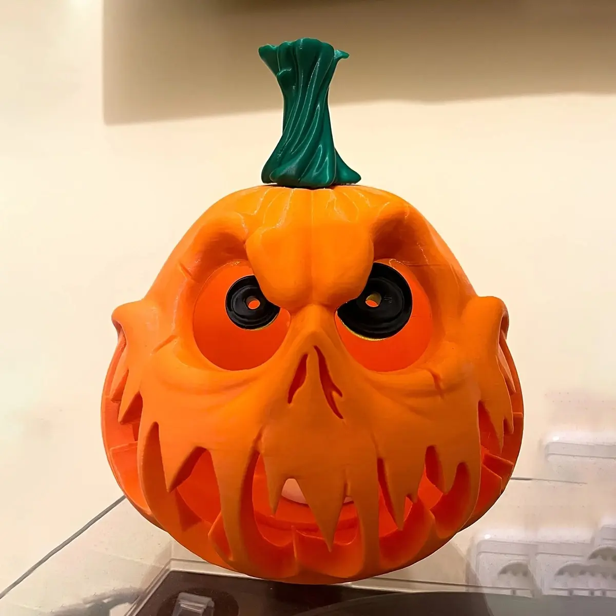Giant Halloween Pumpkin Resin Decoration with Spooky Skull Face, Perfect for Indoor/outdoor Festive Decor, Unique Carved Texture Design