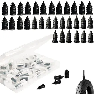 30/60PCS Tire Repair Rubber Nail, Tire Patch Repair Kit, Tire Repair Nails Kit for Car/Motorcycle/Truck, Vacuum Tire Repair Kits Spiral Rubber Nails with Box and Screwdriver, Tire Screw Plug Tire Repair Nail, Tractor Tire Puncture Repair