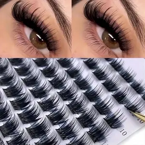 Faux Mink Eyelashes 168pcs Cluster Lashes 0.07mm D Curling 9-16mm Mix Natural Eyelashes Extension 3D Russian Strip Volume Individual Eyelash Cluster Makeup Tools Lash Extensions Eyelash Extensions Cosmetic