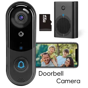 1080P Wireless Smart Doorbell Camera with Indoor Chime & Micro SD Card, HD Night Vision, 2.4G WiFi, Phone Alerts, Family Sharing, Cloud & Local Storage, Weatherproof