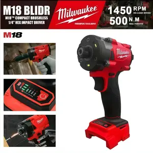 For Milwaukee 18V Battery Brushless Electric Screwdriver 1/4 Inch Hex Cordless Driver 5 Gears Impact Drill Repair Power tools