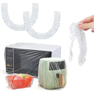 30 PCS Kitchen Small Appliance Dust Covers, 90 x 110 cm Disposable Clear Thickened Plastic Covers with Elastic for Air Fryer, Blender, Coffee Maker, Pressure Cooker, Slow Cooker and Storage