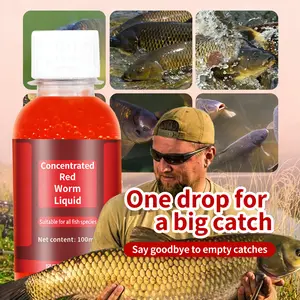 Redworm Liquid Strong Fish Attractant, High Penetration Freshwater Bait Enhancer, Effective Fishing Aid for Anglers, Boosts Catch Rates, Fishing Supplies, Fishing Equipment