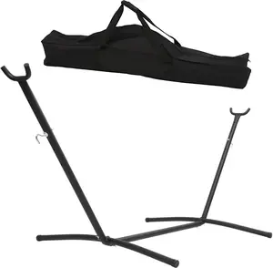 KUAFU Heavy Duty Hammock Stand 650LBS, 9-Foot, with Portable Carrying Case 104" L x 46" W Outdoor Indoor Like Yard Porch, Weather Resistant Metal Frame Steel Powder Coated Black Hanging Lounge Chair Patio Swing