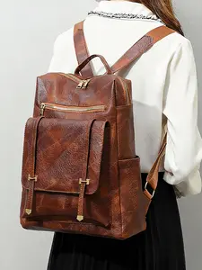 Vintage Women's Backpack, Multi-Pocket Anti-Theft Bag, Large Capacity for A4 and iPad, Durable Hardware, Soft Handle, Fashionable Daily Travel School Backpack, Casual Travel Backpack