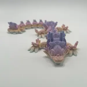 Articulated Dragon Sushi 12, 7 inch - fidget, sensory, flexi for desk 3D print