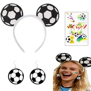 World Cup Soccer Ear Headband | Football Hair Hoops for Women & Girls, Perfect Game Day Accessory