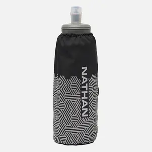 NATHAN HyperNight Pinnacle 14oz Soft Flask with Hex Reflective Print & ExoShot Technology for Superior Visibility & Comfort - Drinkware