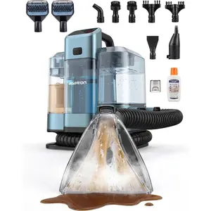 Steam Cleaner Fast Heating Steamer Carpet Cleaner Machine for Home Hot/Cold Water & Steam Wash Spot Cleaner 20Kpa Powerful Suction 300ML Cleaning Solution for Carpet Upholstery Sofa Pet Stain Car
