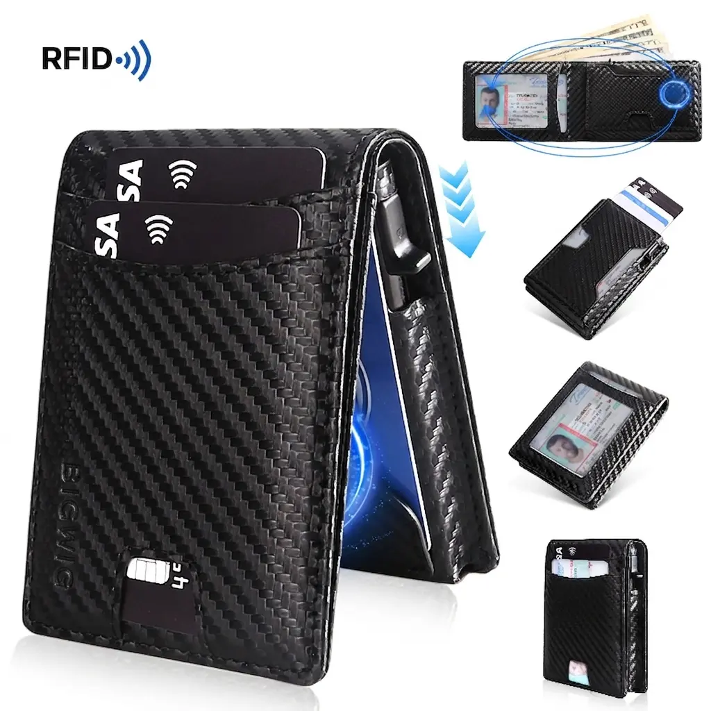 Wallet for Men, Mens Minimalist Wallet 8-10 Cards, Slim Compact Wallet with ID Window, RFID Blocking Smart Pop Up Card Wallet, Metal Aluminum Credit Card Holder Bifold Wallet ,Fathers Day Gift tiktokshopbacktoschool,back to school,back to school haul,soho