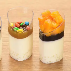 Dessert Cups Cup Mini Parfait Serving Appetizer Pots Mousse Transparent Pudding Bowls Shot Glasses Clear Bowl Cheesecake Plastic