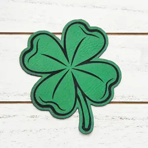 Four Leaf Clover FAUX Leather Patch