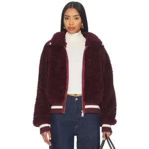 Essentiel Antwerp Iwill Faux Fur Jacket in Margot Mauve