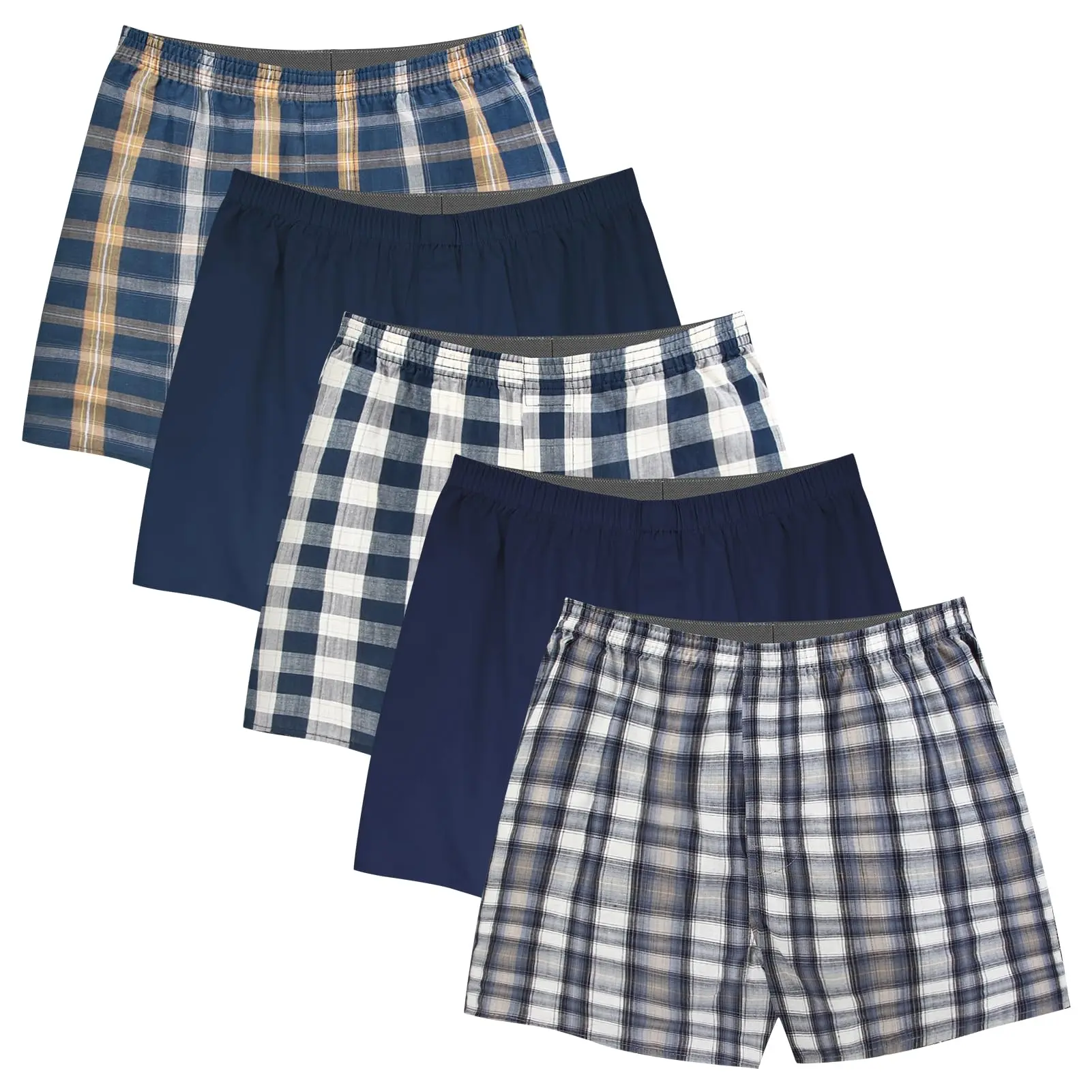 Natural Feelings Classic Mens Boxers Shorts Cotton Underwear Woven Mens Underwear Boxers 5 Packs