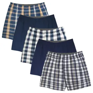 Natural Feelings Classic Mens Boxers Shorts Cotton Underwear Woven Mens Underwear Boxers 5 Packs