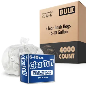 Clear Trash Bags - 6-10 Gallon (4000 Bags)