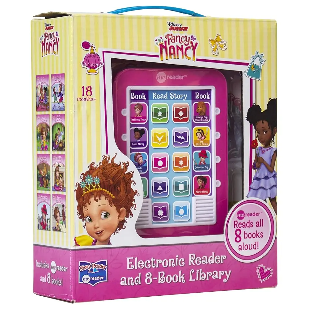 Fancy Nancy Series Electronic Me Reader & 8-Sound Book Library - PI Kids English Learning Tool, Interactive Activity Book for Beginning Readers, Sound Effects for Comprehension & Vocabulary Building, Electronic Reader, Builds Vocabulary