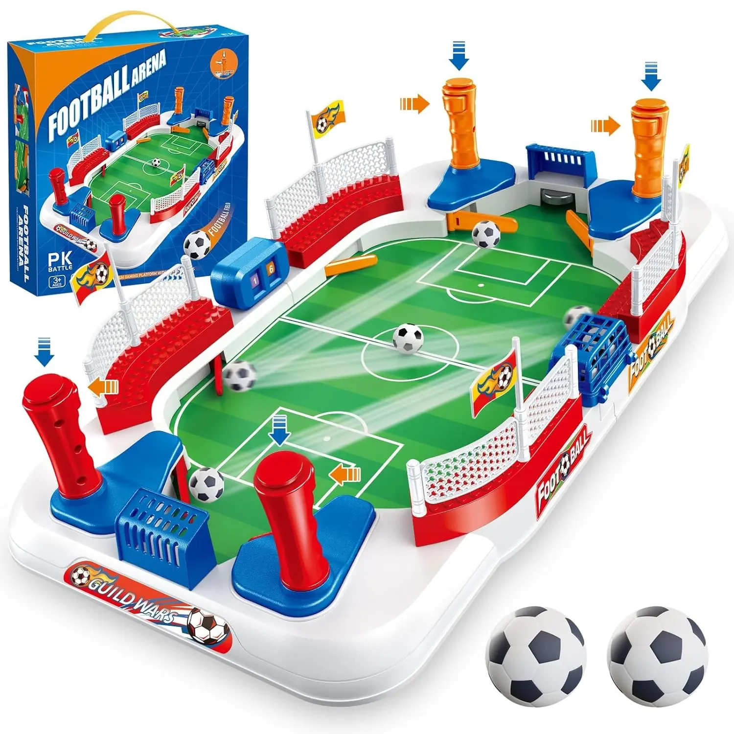 Foosball Table Soccer Board Games for Kids Adults Indoor Table Games with Dual Flipper Controls High Fences Pinball Machine Soccer Toy Birthday for Boys Girls
